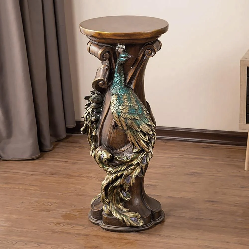 32.5" Vintage Multi-Colored Freestanding Plant Stand - Istanbullu