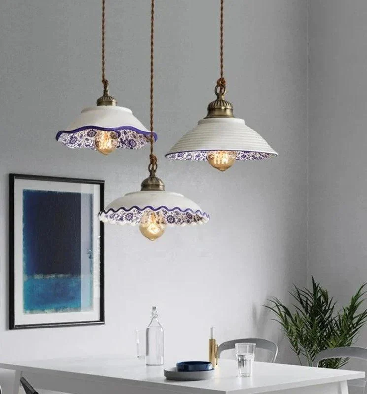 Ceramic Vintage Hanging Indoor Décor Pendant Lights - Istanbullu